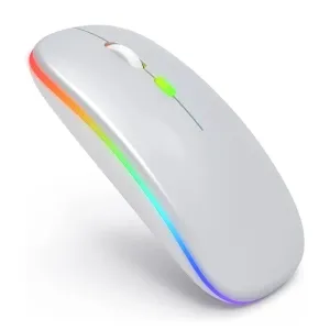 Дворежимна бездротова мишка з RGB підсвіткою Білий