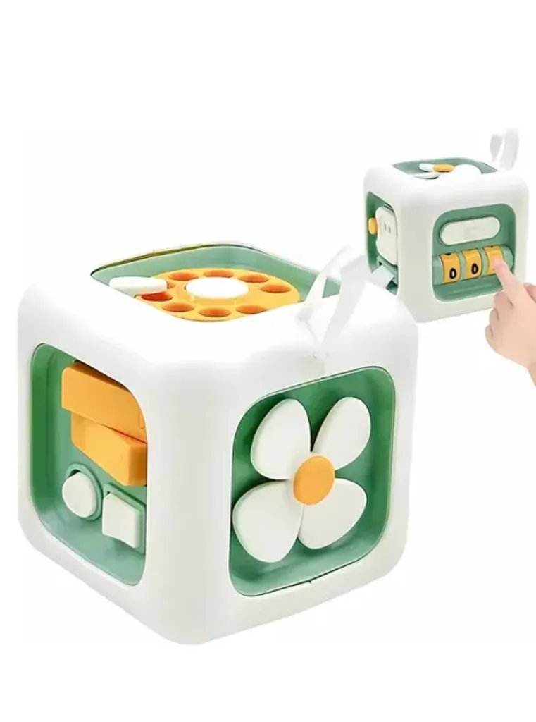 Бізі куб для дітей Hexa Baby LS-208 Baisi розвиваюча іграшка 6-в-1 для малюків від 6 місяців Зелений