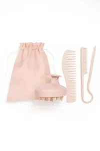 Набір для догляду за волоссям еко з пшеничного соломи Wanmei гребінець і масажер для голови 4 предмети рожевий