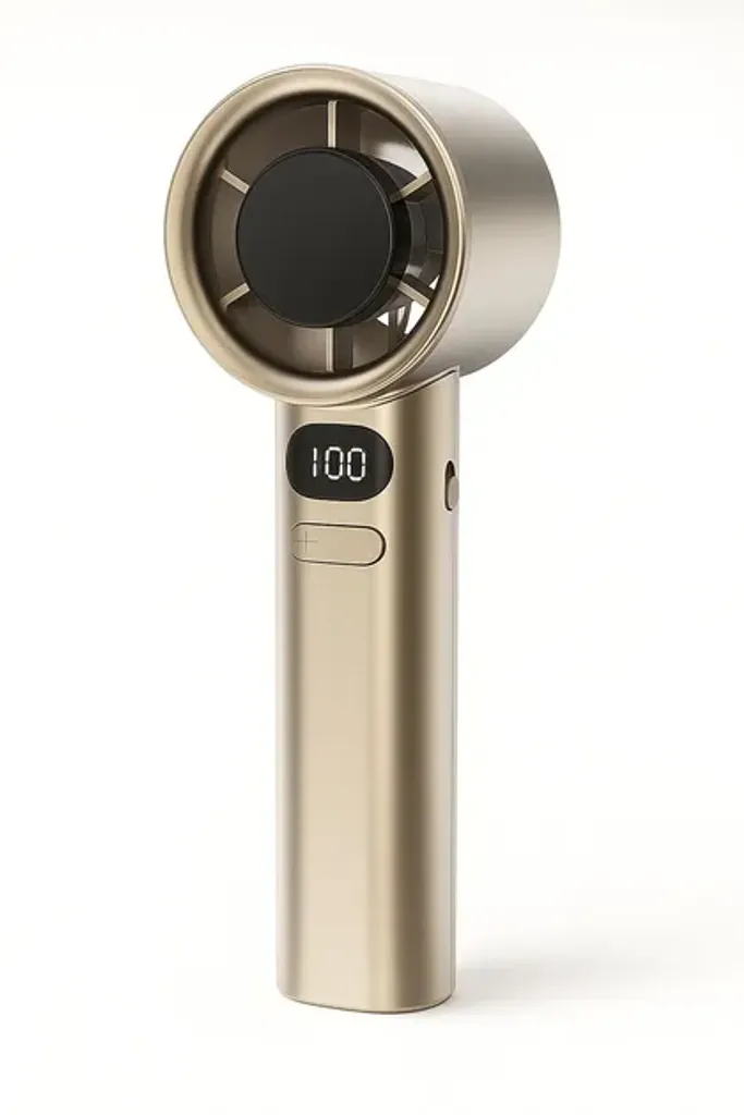 Портативний вентилятор із дисплеєм FANCHUANG ручний вентилятор акумуляторний mini USB дуйчик кишеньковий Золотистий