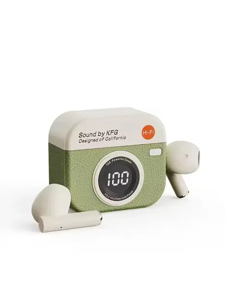 Бездротові навушники-вкладиші Q86 навушники у ретро-стилі з цифровим дисплеєм Bluetooth 5.3 сенсорне керування IPX4 Зелений