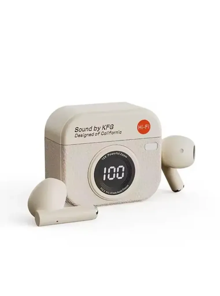 Бездротові навушники-вкладиші Q86 навушники у ретро-стилі з цифровим дисплеєм Bluetooth 5.3 сенсорне керування IPX4 Білий