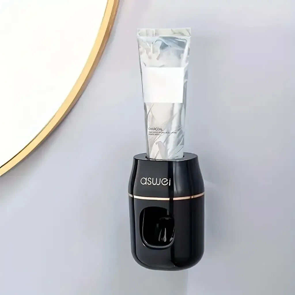 Автоматичний дозатор зубної пасти з тримачем для щіток Чорний