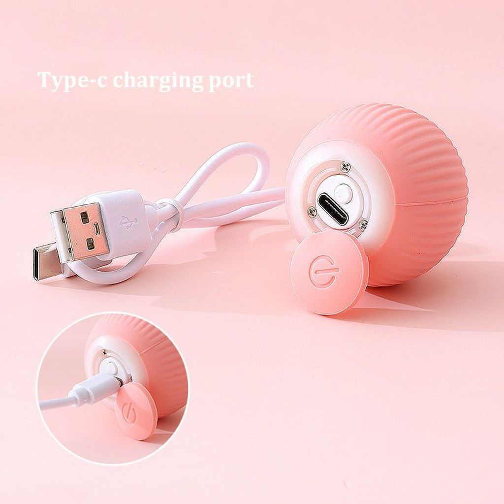 Інтелектуальна іграшка-кулька для котів з підсвічуванням Рожевий