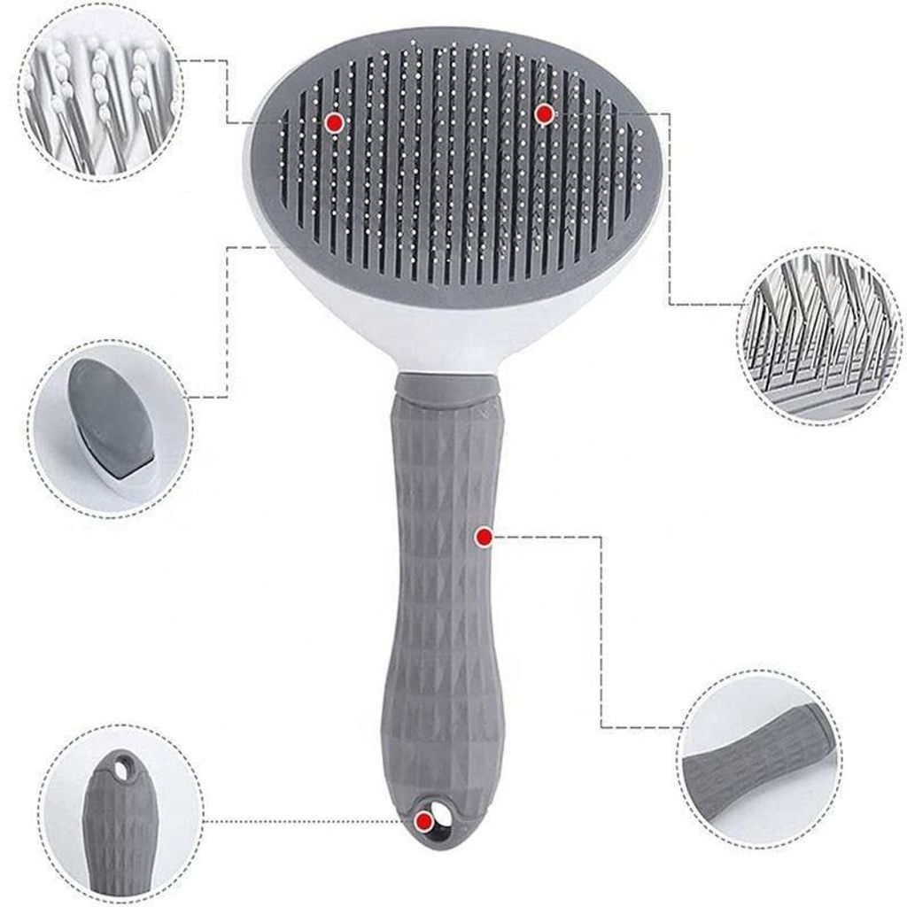 Гребінець для видалення шерсті у котів та собак Сірий