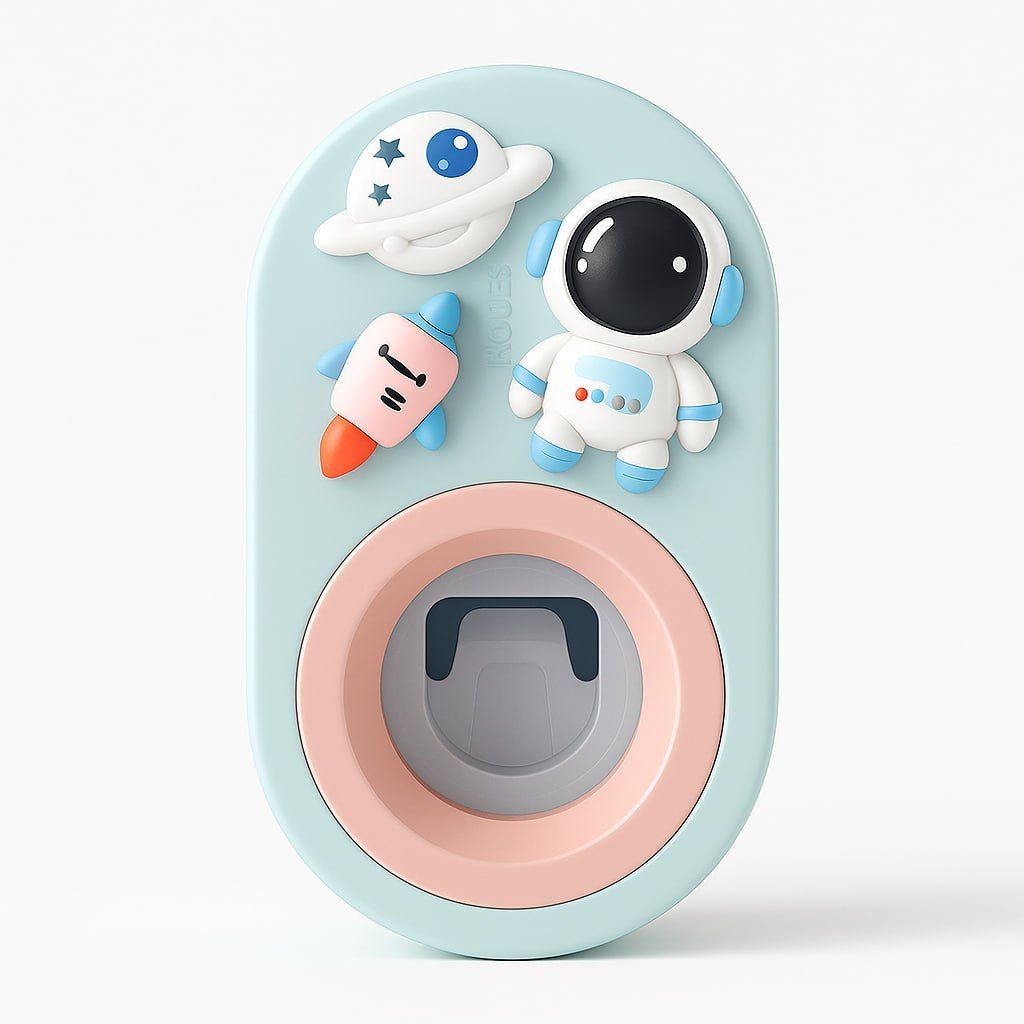 Дитячий диспенсер для зубної пасти з тримачем для щіток Космонавт